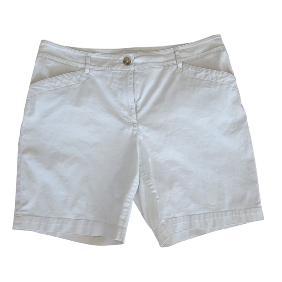 Talbots Khaki Tan Cotton Chino Walking Shorts Size 8 - Picture 2 of 4